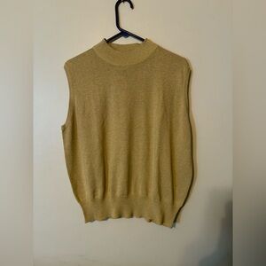 Gold Shimmer Sleeveless Sweater Vest – Plus Size